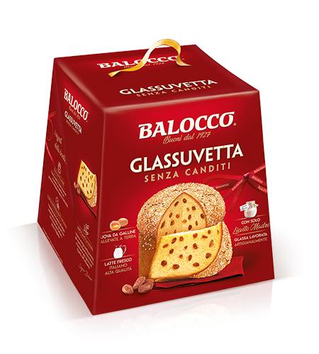 BALOCCO PANETTONE GLASSUVETTA WITHOUT CANDIED FRUITS 750 GR ( 12 in a box)