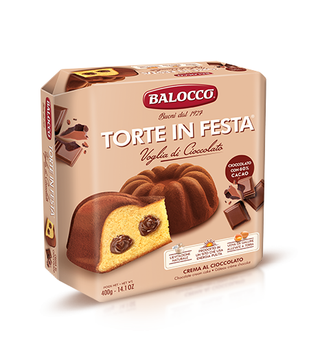 BALOCCO CAKE PARTY CHOCOLATE 400 GR (18 in a box)