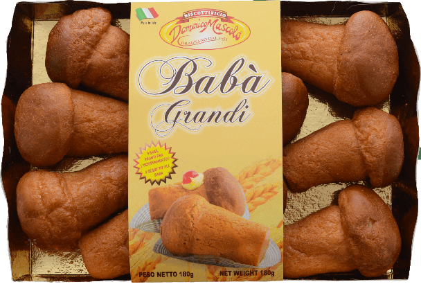 BISCOTTIFICIO MASCOLO DESSERT BABÁ GRANDI 180 GR (12 in a box)