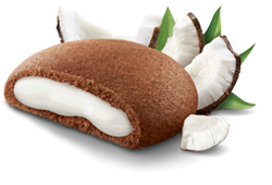GRISBI' BISCOTTI STUFFED CREAM COCONUT 135 GR (12 in a box)