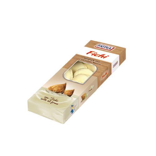 FATINA DRIED FRUITS FIGUE COVERED WHITE CHOCOLATE 150 GR (16 in a box)