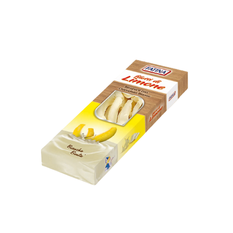 FATINA DRIED FRUITS FILLETS LEMON COVERED WHITE CHOCOLATE 150 GR (16 in a box)