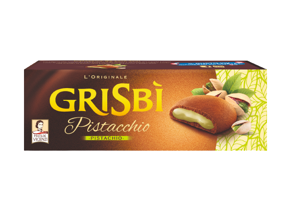 GRISBI' BISCOTTI STUFFED CREAM PISTACHIO 135 GR (12 in a box)