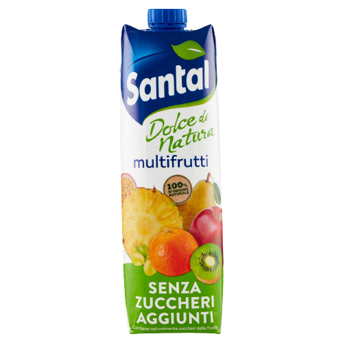 SANTAL DOLCE NATURA SUGAR FREE FRUIT JUICE MULTIFRUITS BRICK 1 LT (12 IN A BOX)