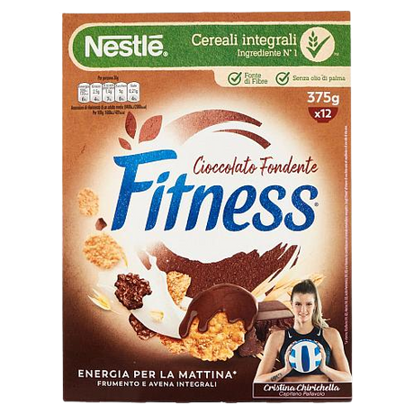 NESTLE' FITNESS CEREALS DARK CHOCOLATE 375 GR (8 in a box)