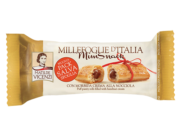 VICENZI MILLEFOGLIE D'ITALIA CREAM HAZELNUT X5 125 GR (16 IN A BOX)