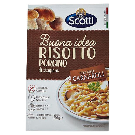 SCOTTI RICE RISOTTO PORCINI MUSHROOMS 210 GR (10 in a box)