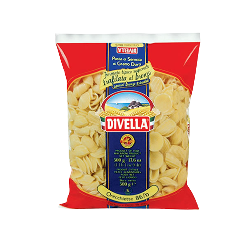 DIVELLA PASTA DI SEMOLA SPECIALITA' REGIONALI ORECCHIETTE DI BARI 500 GR (24 in a box)