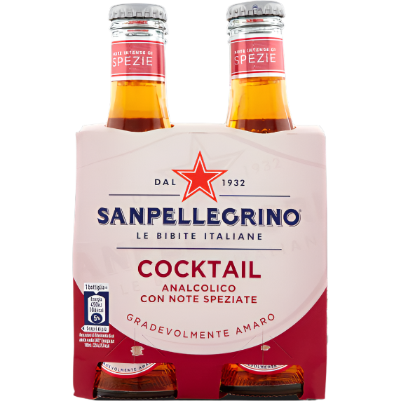 SAN PELLEGRINO COCKTAIL NON-ALCOHOLIC GLASS 20 CL X4 (6 in a box)