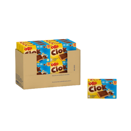 SAIWA ORO CIOK BISCOTTI MILK CHOCOLATE X10 250 GR (14 in a box)