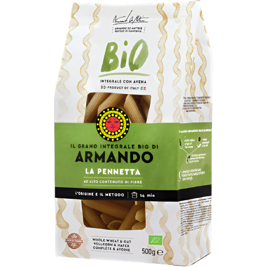 ARMANDO PASTA WHOLEMEAL ORGANIC LA PENNETTA 500 GR (12 IN A BOX)