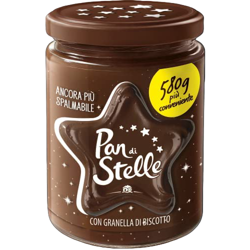 MULINO BIANCO PAN DI STELLE SPREAD CREAM JAR 580 GR (8 in a box)