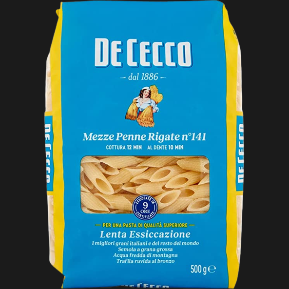 DE CECCO PASTA DI SEMOLA MEZZE PENNE RIGATE N.141 500 GR (24 in a box)