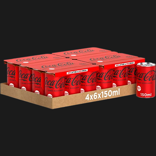COCA COLA ZERO SUGAR CANS MINI 15 CL X6  (4 in a box)