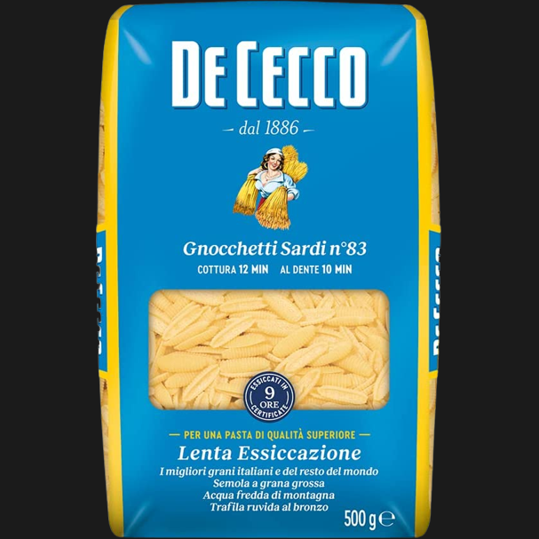 DE CECCO PASTA DI SEMOLA GNOCCHETTI SARDI N.83 500 GR (24 in a box)