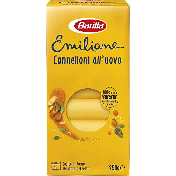 BARILLA PASTA ALL'UOVO EMILIANE CANNELLONI 250 GR (12 IN A BOX)