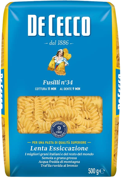 DE CECCO PASTA DI SEMOLA FUSILLI N.34 500 GR (24 in a box)