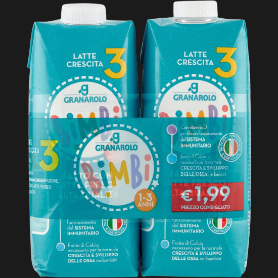 GRANAROLO BABY LATTE CRESCITA N.3 X2 500 ML (3 in a box) –   - The best E-commerce of Italian Food in UK