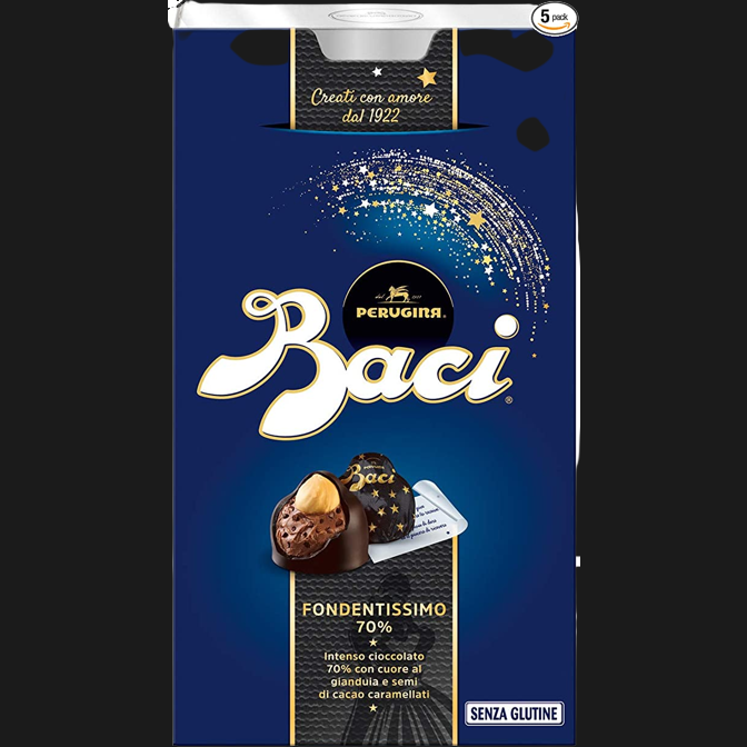 PERUGINA BACI BIJOU FONDENTE 70% 200 GR (10 in a box)