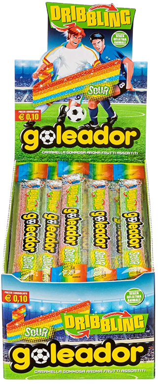 Goleador Dribling Sour Caramelle Colora Lingua Blu - Expo 144 Pz