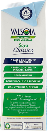 VALSOIA SOYADRINK SOY MILK CLASSIC 1 LT (10 in a box)