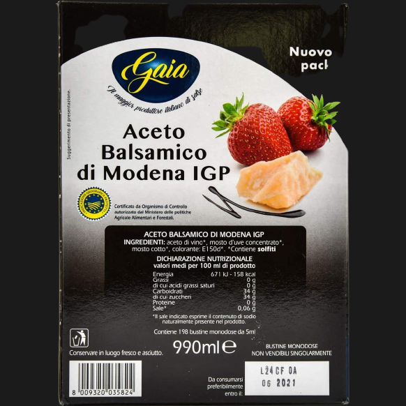 GAIA EXPO BALSAMIC VINEGAR OF MODENA GPI MONOPACK  X198 5 ML (1 in a box)