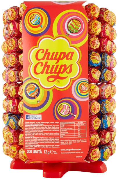 CHUPA CHUPS EXPO CANDY LOLLIPOP FRUITS WHEELS X200 (1 in a box)