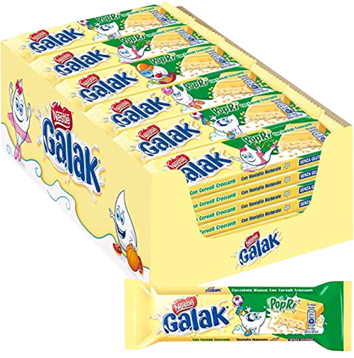 GALAK SNACK BARS POPRI WHITE CHOCOLATE WITH CEREALS 40 GR (36 in a box)