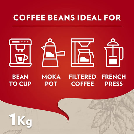 LAVAZZA COFFEE BEANS QUALITA' ROSSA 1 KG (1 in a box)
