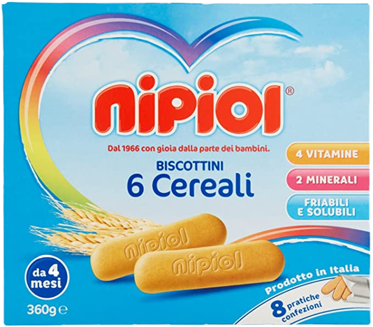 NIPIOL BISCOTTI PER LA CRESCITA 360 GR (6 in a box) –  -  The best E-commerce of Italian Food in UK