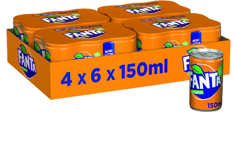 FANTA ORIGINAL ORANGE ARANCIATA CANS 15 CL X6 (4 in a box)