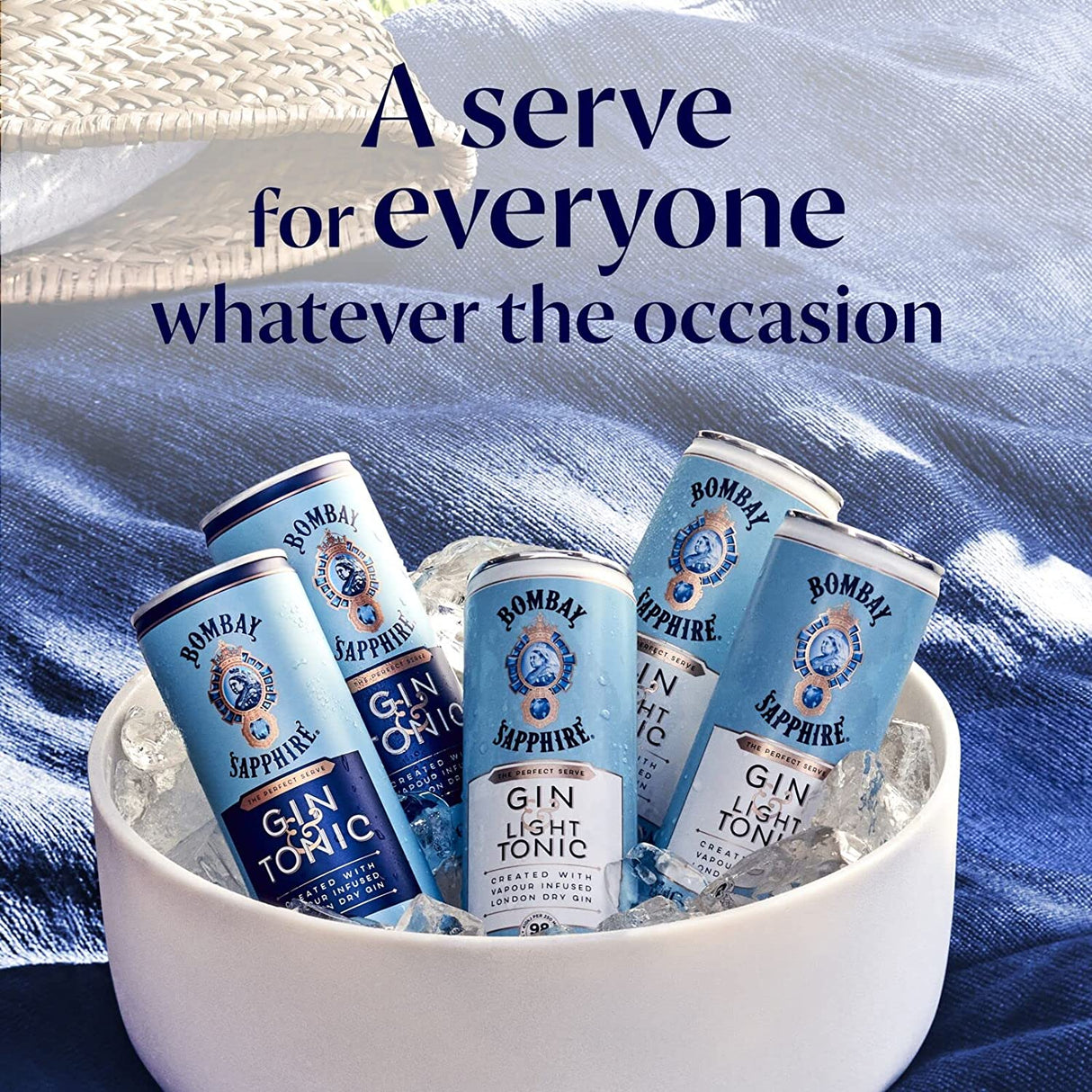 BOMBAY SAPPHIRE GIN TONIC COKTAIL DRINK CANS 250 ML (12 in a box)