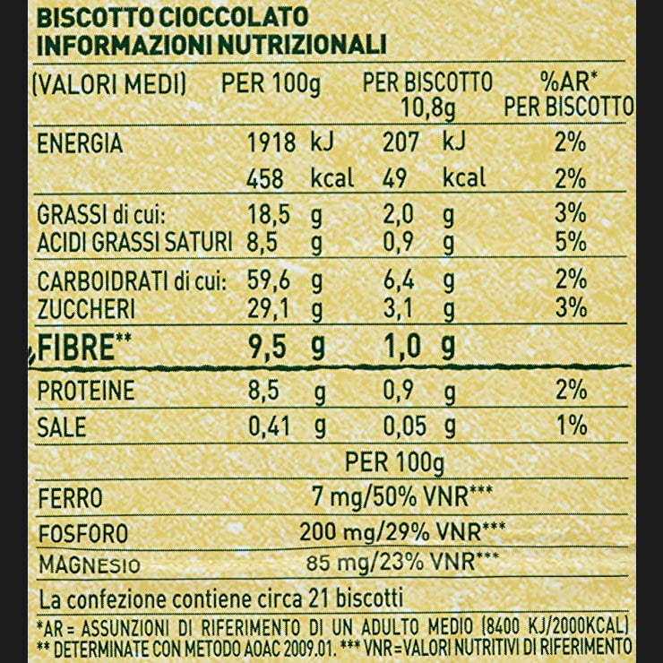 GRAN CEREALE BISCOTTI CHOCOLATE 230 GR (18 in a box)
