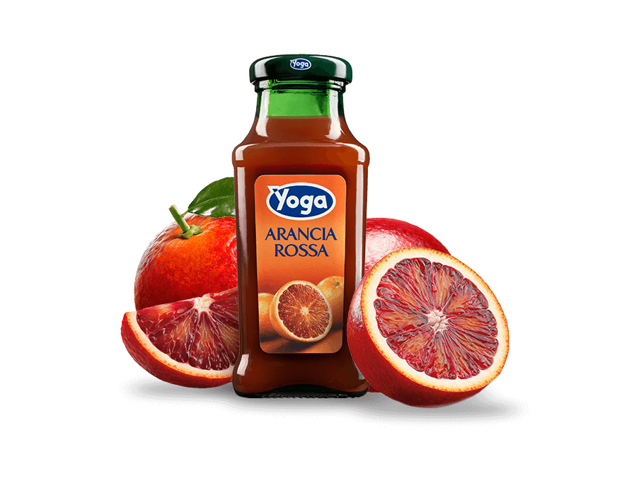 YOGA MAGIC FRUIT JUICE RED ORANGE GLASS 200 ML (24 IN A BOX)