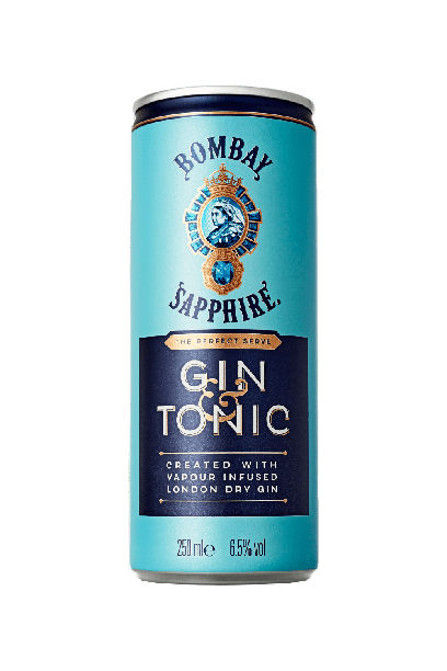 BOMBAY SAPPHIRE GIN TONIC COKTAIL DRINK CANS 250 ML (12 in a box)