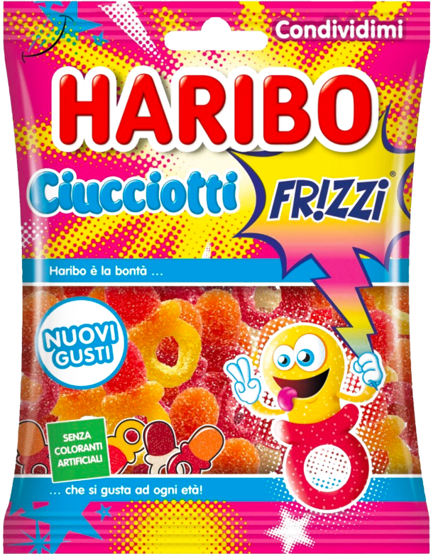 HARIBO CANDY CIUCCIOTTI FRIZZI FRUITS 175 GR (12 in a box)