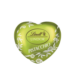 LINDT LINDOR PRALINES HEART BOX MINI MILK CHOCOLATE AND PISTACHIO 82 GR (18 in a box)