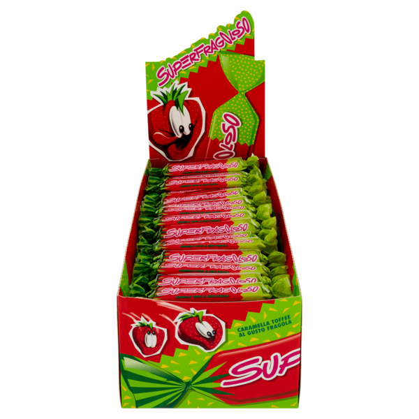 SUPERFRAGOLOSO EXPO CANDY TOFFEE STRAWBERRY X250 (1 in a box)