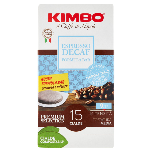 KIMBO COFFEE PODS ESE 44 MM PREMIUM SELECTION ESPRESSO DEK DECAFFEINATO X15 109 GR (8 in a box)