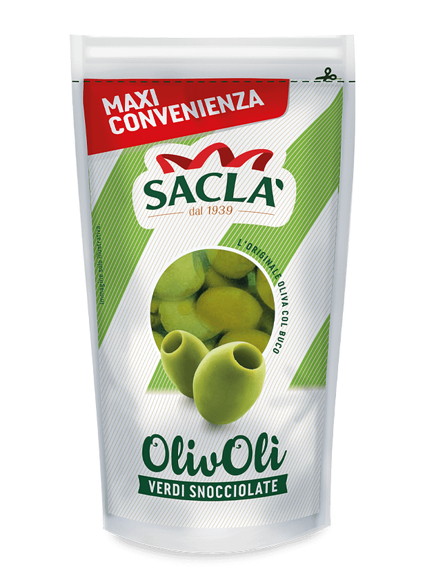 SACLA' OLIV OLI OLIVES PITTED GREEN IN BRINE 185 GR (48 in a box)