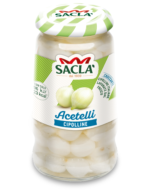 SACLA' ACETELLI CIPOLLINE ONIONS IN VINEGAR JAR 300 GR (12 in a box)