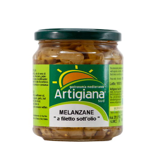 ARTIGIANA SUD AUBERGINES FILETTED IN OIL 280 GR (9 in a box)