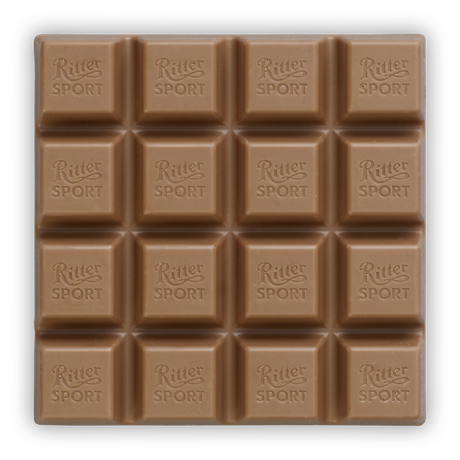 RITTER SPORT CHOCOLATE BAR LACTOSE FREE MILK CHOCOLATE 100 GR (12 in a box)
