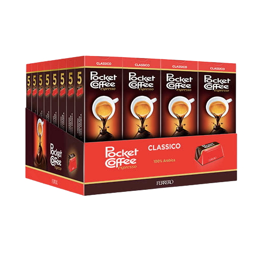 Pocket Coffee By Ferrero Italy - Case of 8 Boxes of 32 Pralines