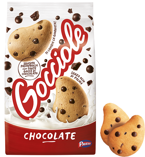 PAVESI BISCOTTI GOCCIOLE CHOCOLATE 500 GR (12 in a box)
