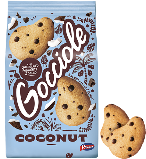 PAVESI BISCOTTI GOCCIOLE COCONUT 320 GR (12 in a box)
