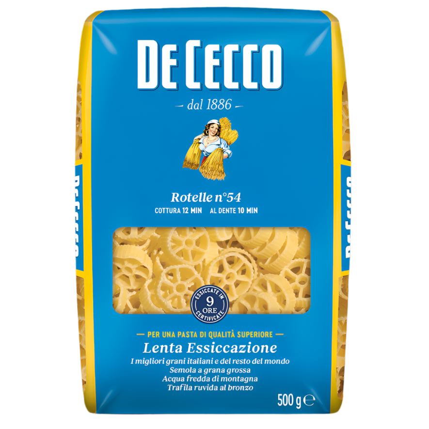 DE CECCO PASTA DI SEMOLA ROTELLE N.54 500 GR (24 in a box)