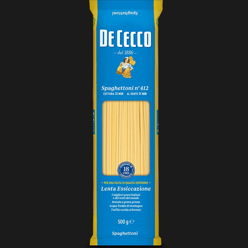 DE CECCO PASTA DI SEMOLA SPAGHETTONI N.412 500 GR (24 in a box)