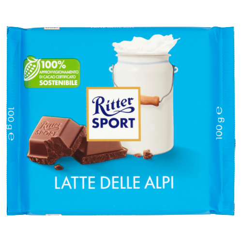RITTER SPORT CHOCOLATE BAR ALPI 100 GR (12 in a box)