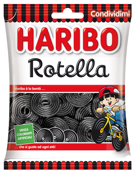 HARIBO CANDY ROTELLA LIQUOURICE 175 GR (24 in a box)